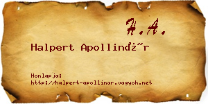 Halpert Apollinár névjegykártya
